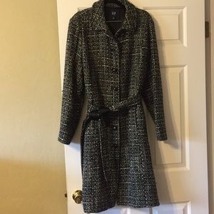 Gap Black tweed coat.